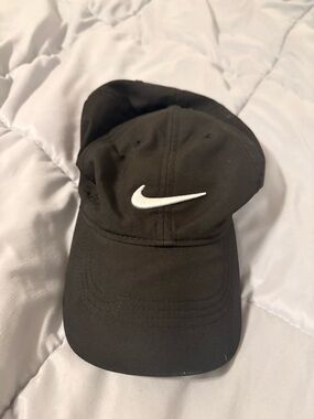 Nike Black Baseball Cap with White Swoosh